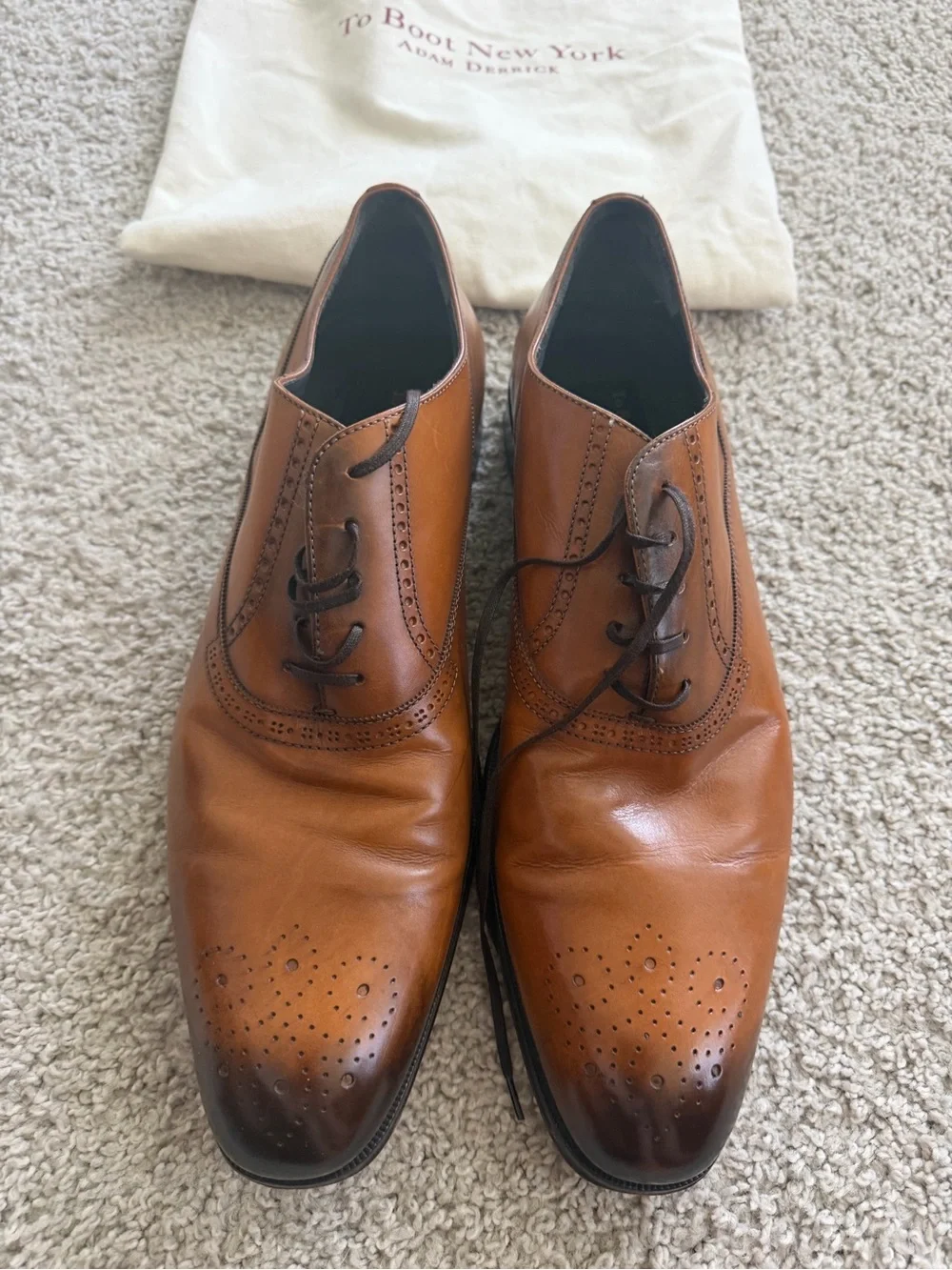 To Boot New York Brown Leather Medallion Toe Oxford Dress Shoes Men’s 11.5 Italy